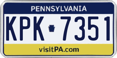 PA license plate KPK7351