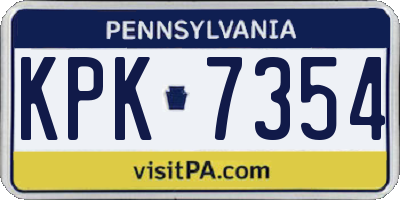 PA license plate KPK7354