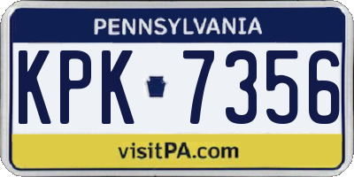 PA license plate KPK7356
