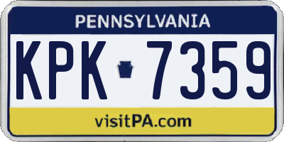 PA license plate KPK7359