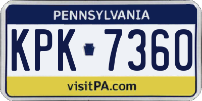 PA license plate KPK7360