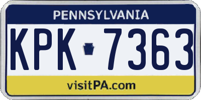 PA license plate KPK7363