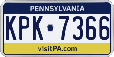 PA license plate KPK7366