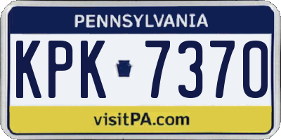 PA license plate KPK7370