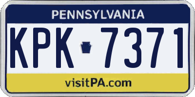 PA license plate KPK7371