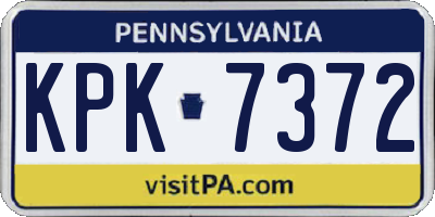 PA license plate KPK7372