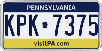 PA license plate KPK7375