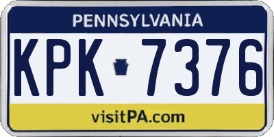 PA license plate KPK7376