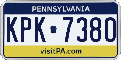 PA license plate KPK7380