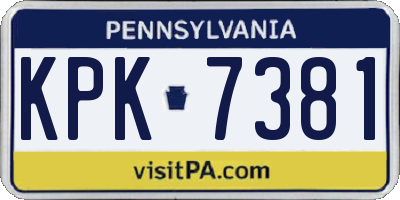 PA license plate KPK7381