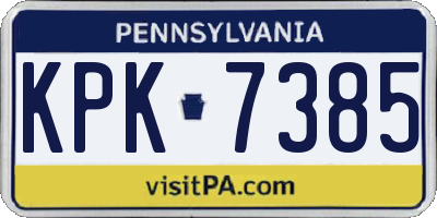 PA license plate KPK7385