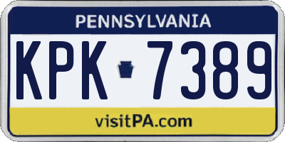 PA license plate KPK7389