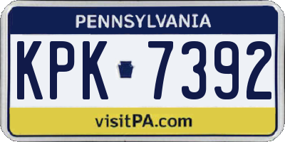 PA license plate KPK7392