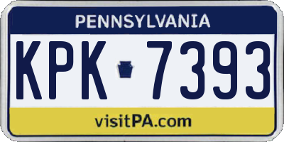 PA license plate KPK7393