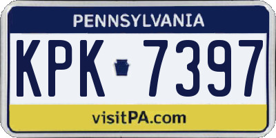 PA license plate KPK7397