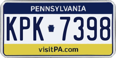 PA license plate KPK7398