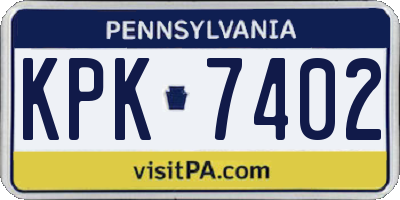 PA license plate KPK7402