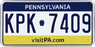 PA license plate KPK7409