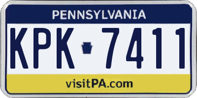 PA license plate KPK7411