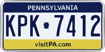 PA license plate KPK7412