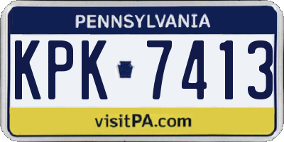 PA license plate KPK7413