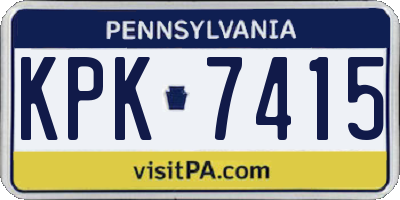 PA license plate KPK7415