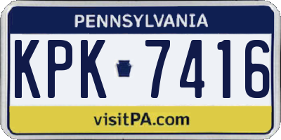PA license plate KPK7416