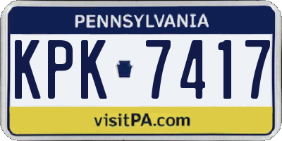 PA license plate KPK7417