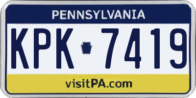 PA license plate KPK7419