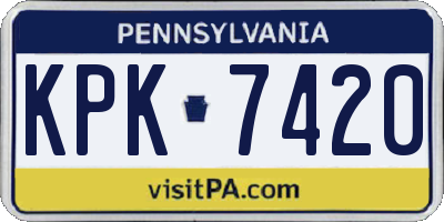 PA license plate KPK7420