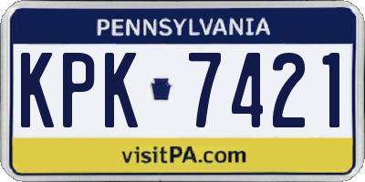 PA license plate KPK7421