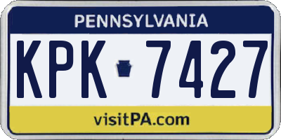PA license plate KPK7427