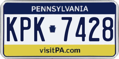 PA license plate KPK7428