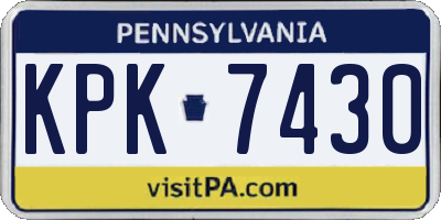 PA license plate KPK7430