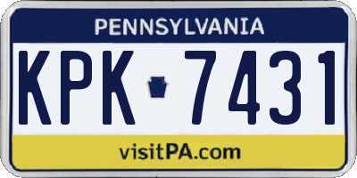 PA license plate KPK7431