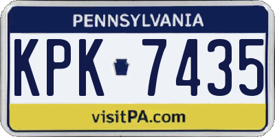 PA license plate KPK7435