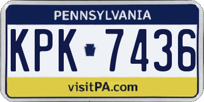 PA license plate KPK7436
