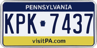 PA license plate KPK7437
