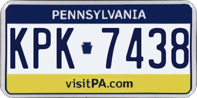 PA license plate KPK7438