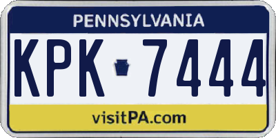 PA license plate KPK7444