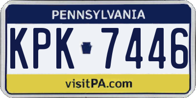 PA license plate KPK7446