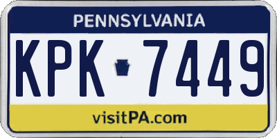 PA license plate KPK7449