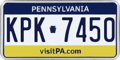PA license plate KPK7450