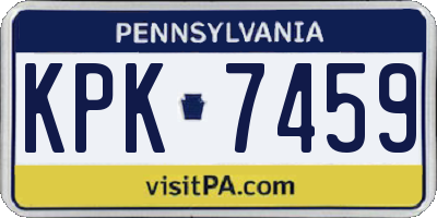 PA license plate KPK7459
