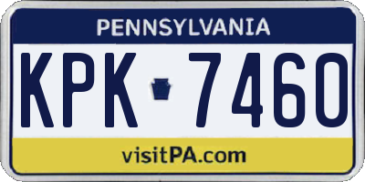 PA license plate KPK7460