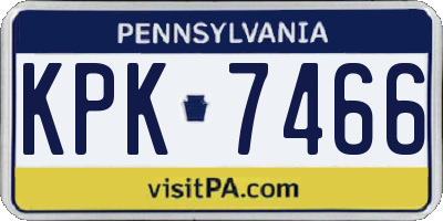 PA license plate KPK7466