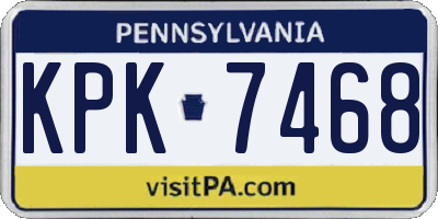 PA license plate KPK7468