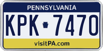 PA license plate KPK7470
