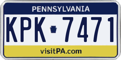 PA license plate KPK7471