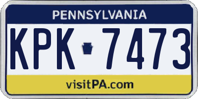 PA license plate KPK7473